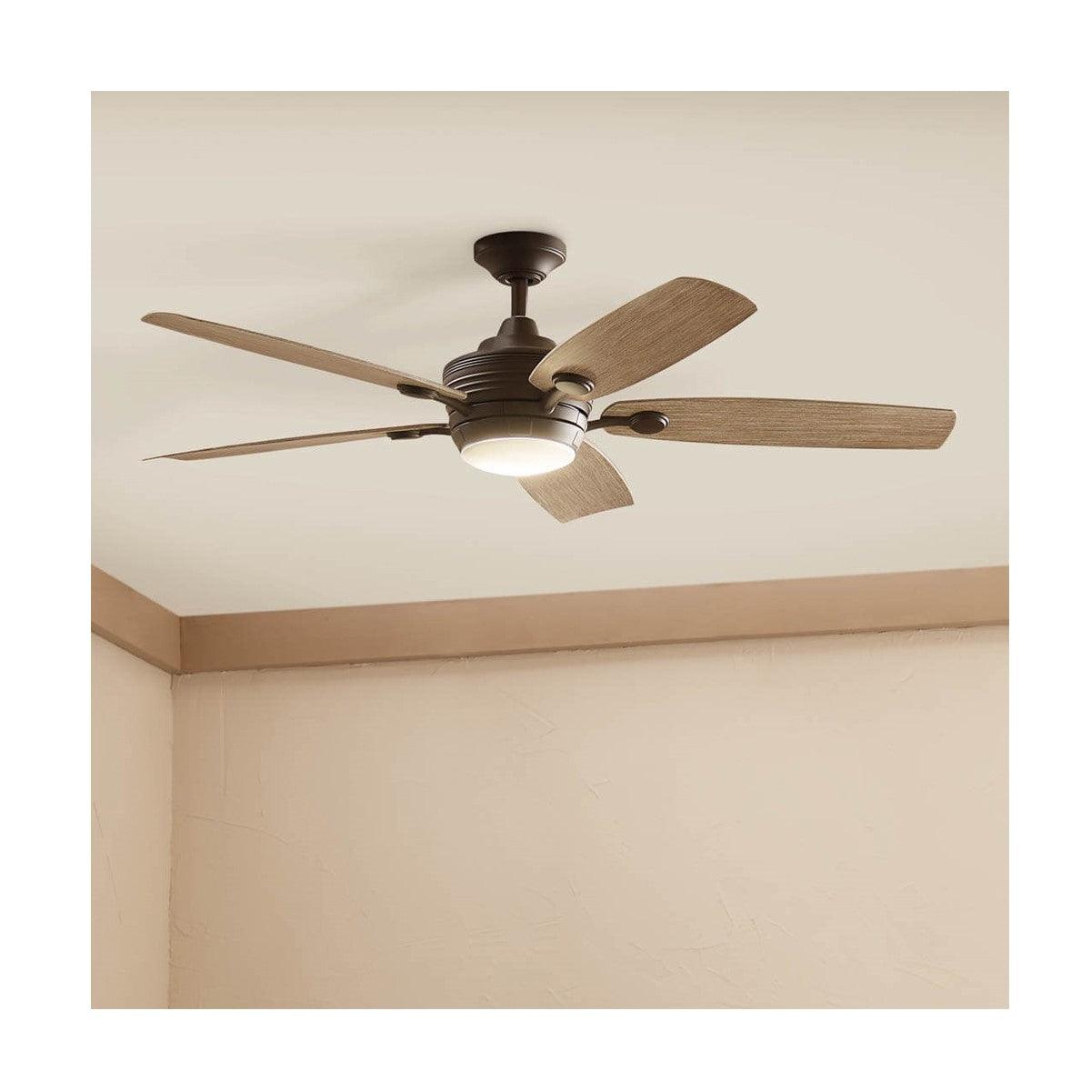 Tranquil 56 Inch Olde Bronze LED Damp Rated Ceiling Fan with Remote - Bees Lighting
