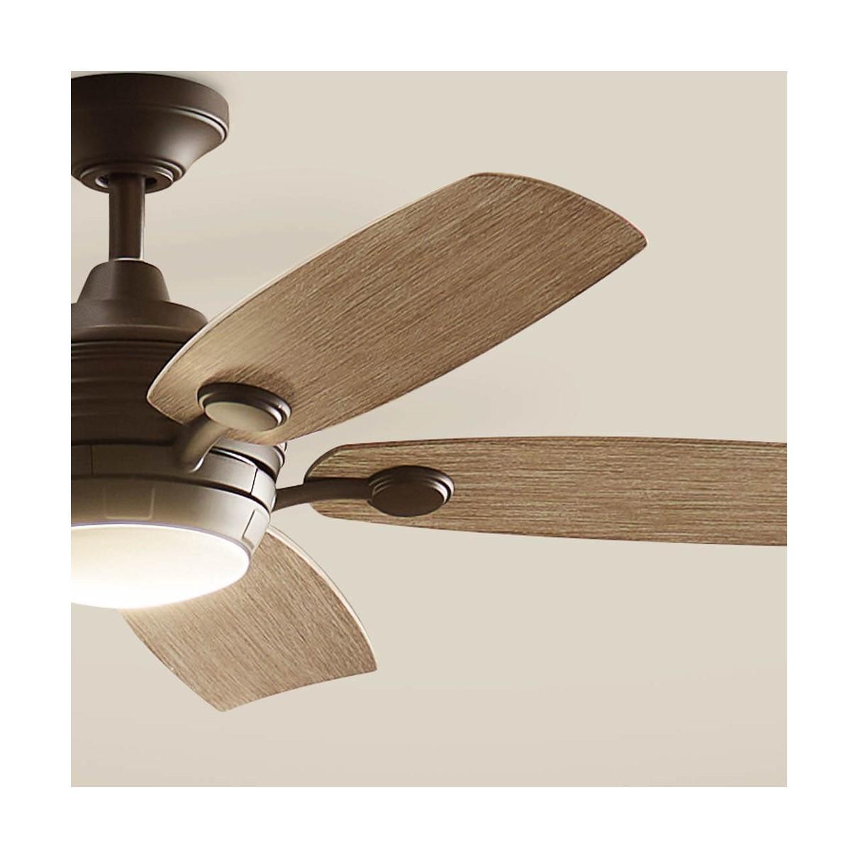 Tranquil 56 Inch Olde Bronze LED Damp Rated Ceiling Fan with Remote - Bees Lighting