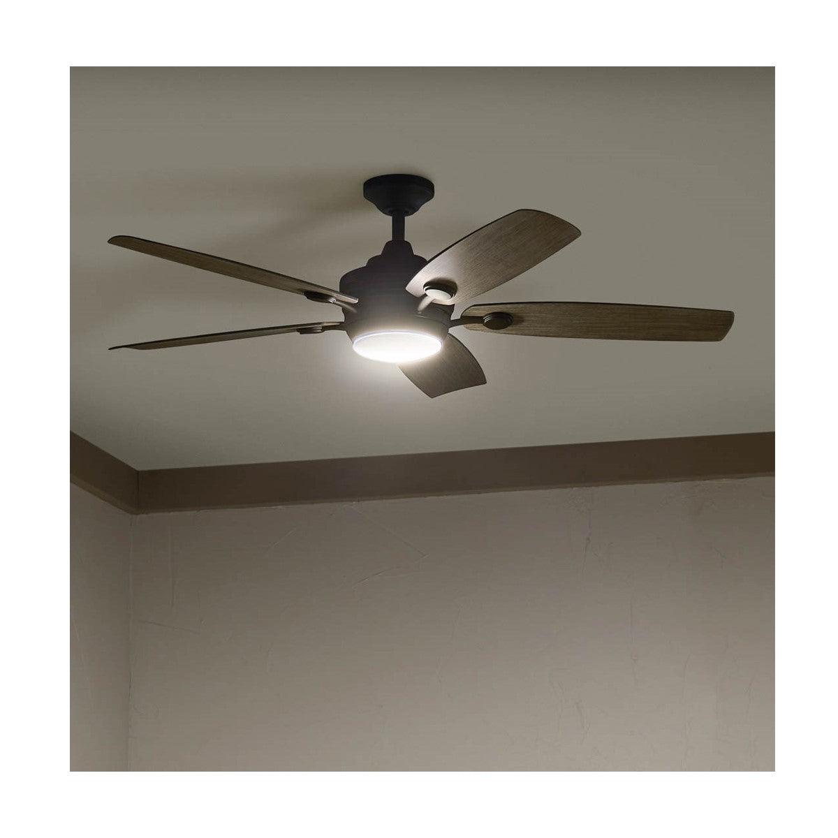 Tranquil 56 Inch Olde Bronze LED Damp Rated Ceiling Fan with Remote - Bees Lighting