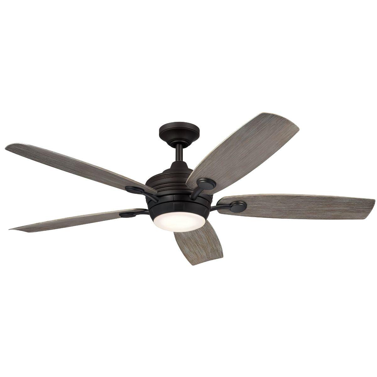 Tranquil 56 Inch Olde Bronze LED Damp Rated Ceiling Fan with Remote - Bees Lighting