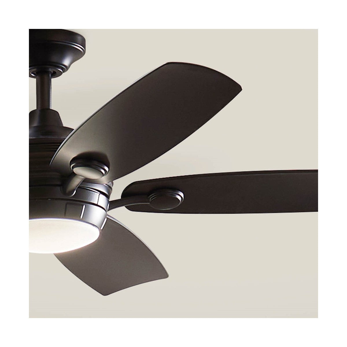 Tranquil 56 Inch Satin Black LED Damp Rated Ceiling Fan with Remote - Bees Lighting