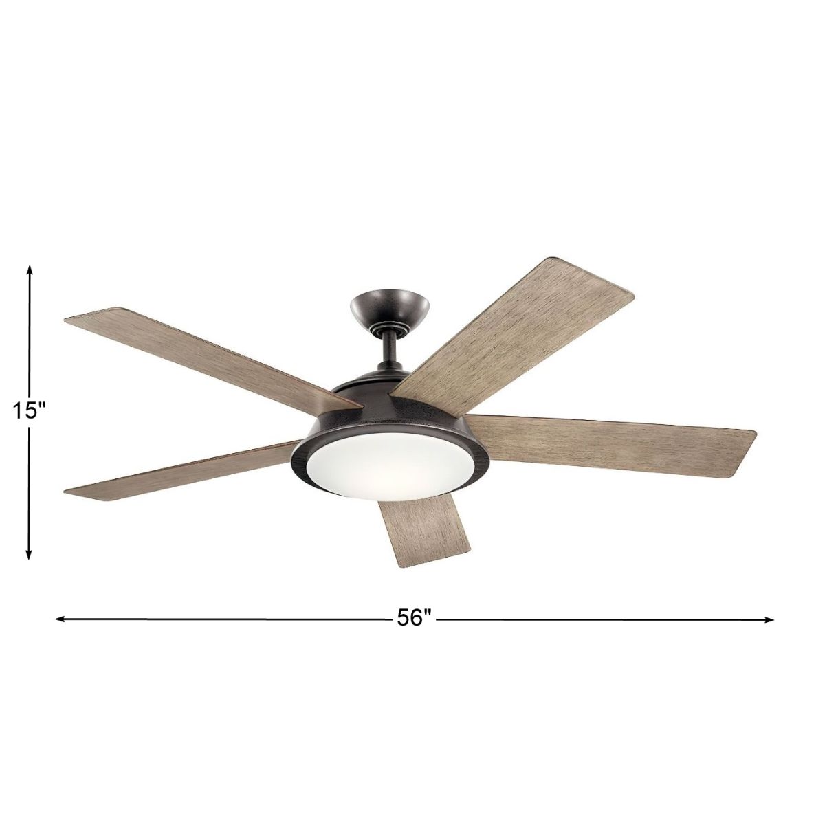 Verdi 56 Inch Anvil Iron LED Coastal Ceiling Fan with Remote - Bees Lighting