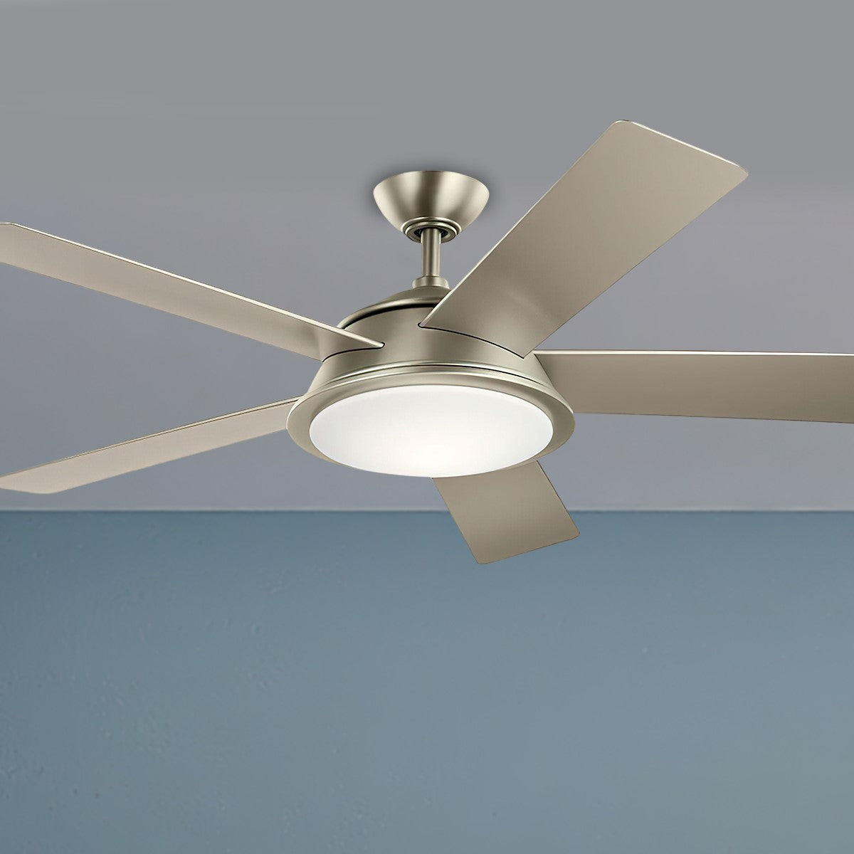 Verdi 56 Inch Brushed Nickel LED Coastal Ceiling Fan with Remote - Bees Lighting