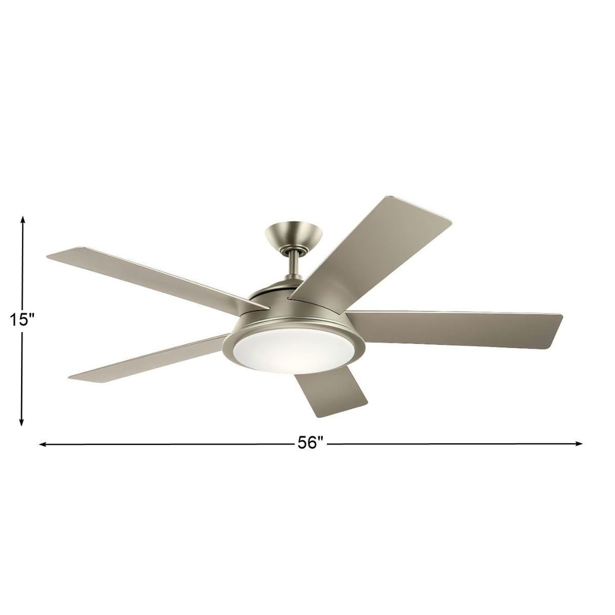 Verdi 56 Inch Brushed Nickel LED Coastal Ceiling Fan with Remote - Bees Lighting