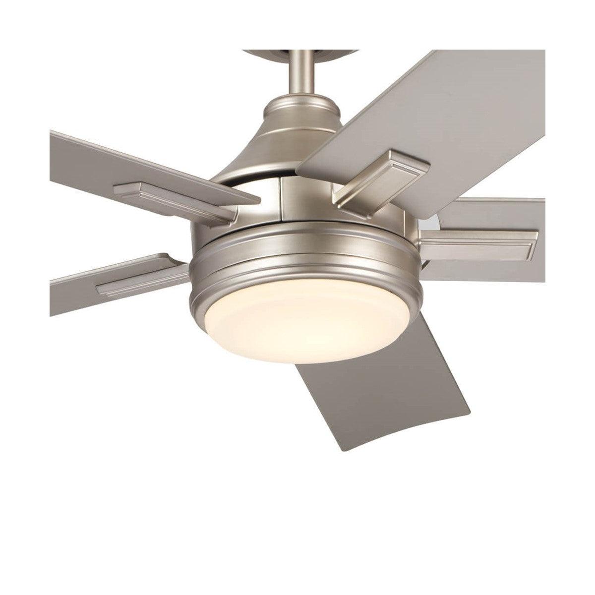 Tide Weather+ 52 Inch Brushed Nickel LED Wet Rated Ceiling Fan with Remote - Bees Lighting