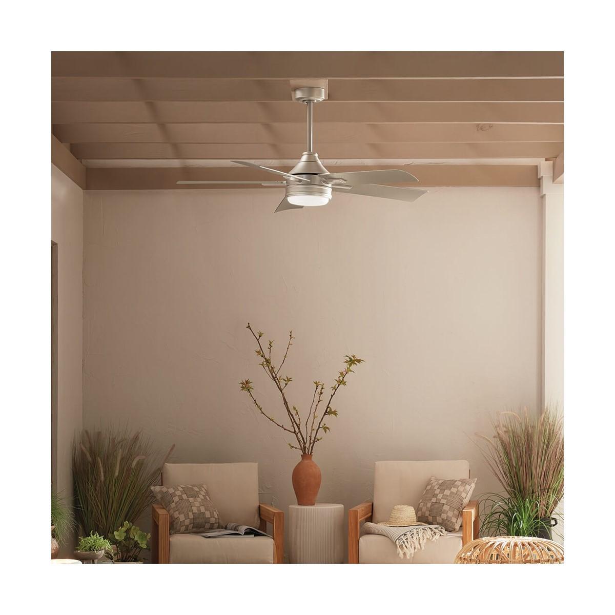 Tide 52 Inch Outdoor Ceiling Fan With Light And Remote, Marine Grade - Bees Lighting