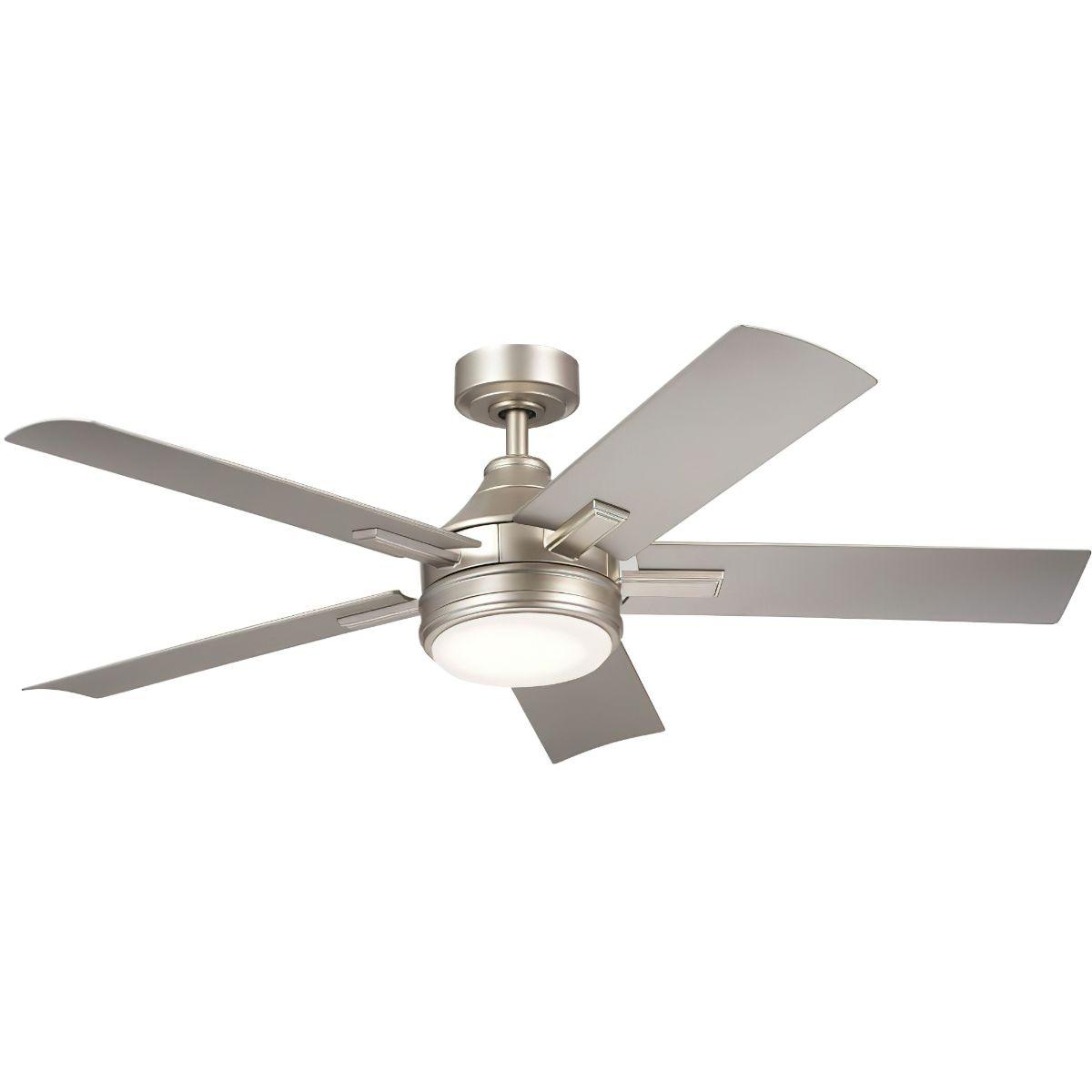 Tide Weather+ 52 Inch Brushed Nickel LED Wet Rated Ceiling Fan with Remote - Bees Lighting