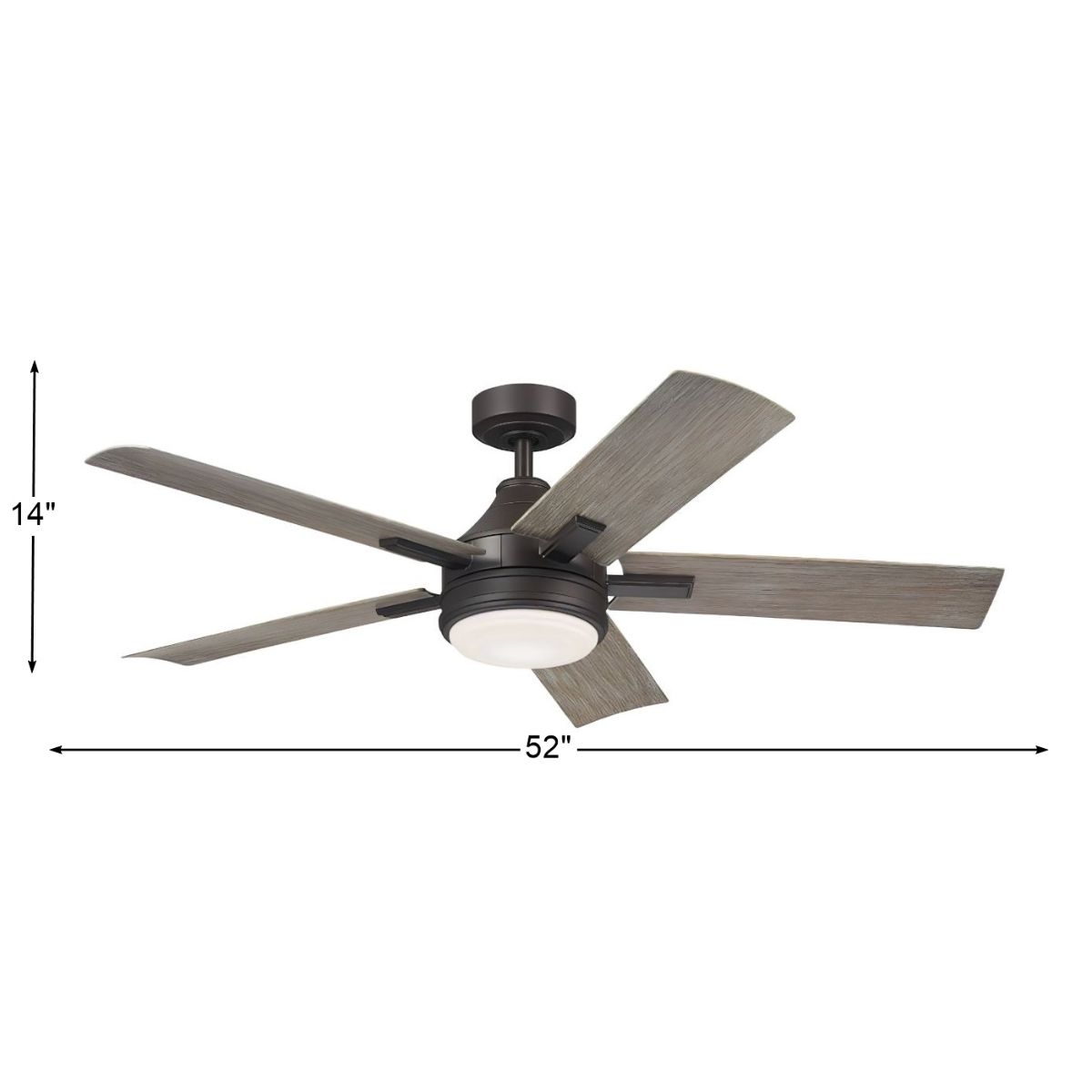 Tide Weather+ 52 Inch Olde Bronze LED Wet Rated Ceiling Fan with Remote - Bees Lighting