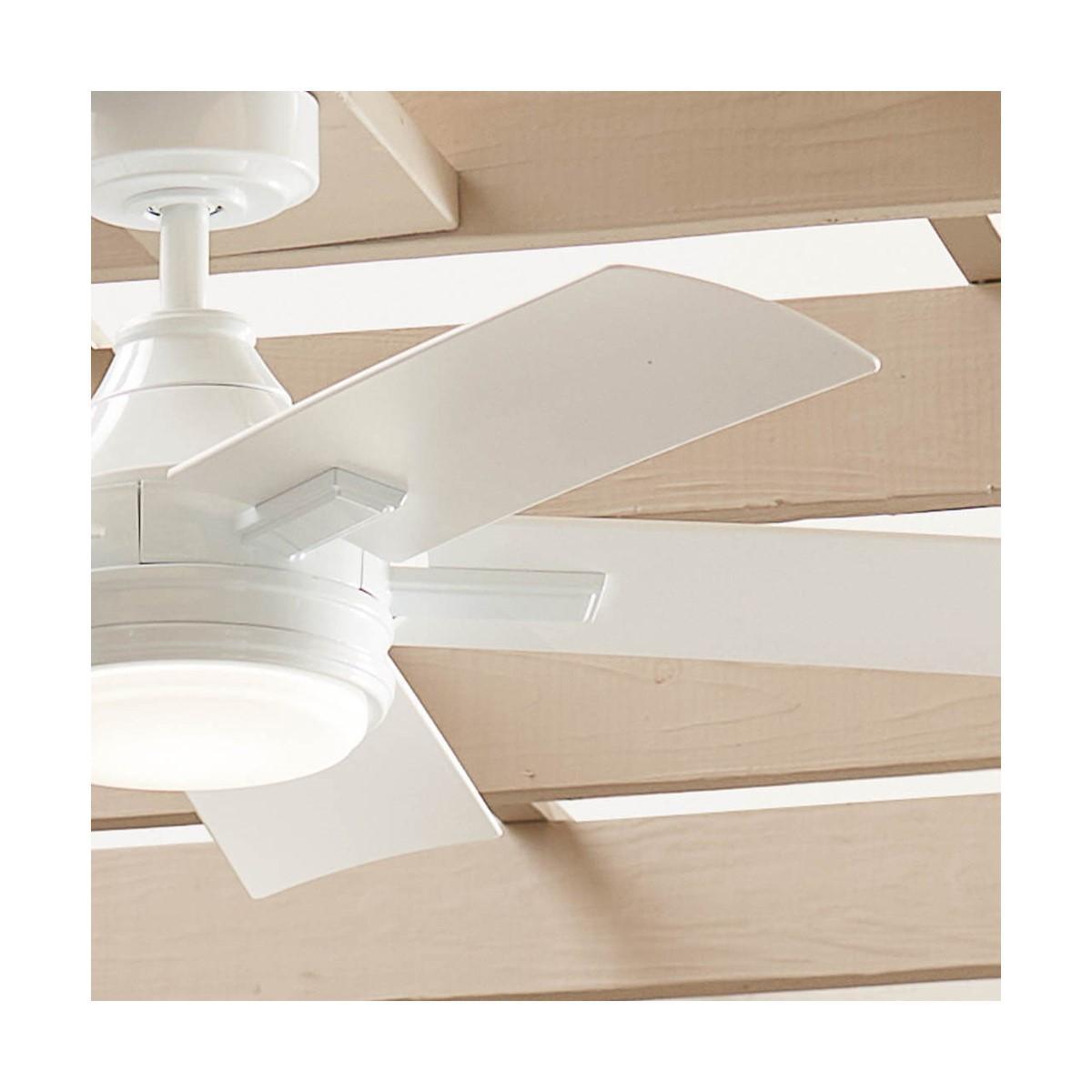 Tide Weather+ 52 Inch White LED Wet Rated Ceiling Fan with Remote - Bees Lighting