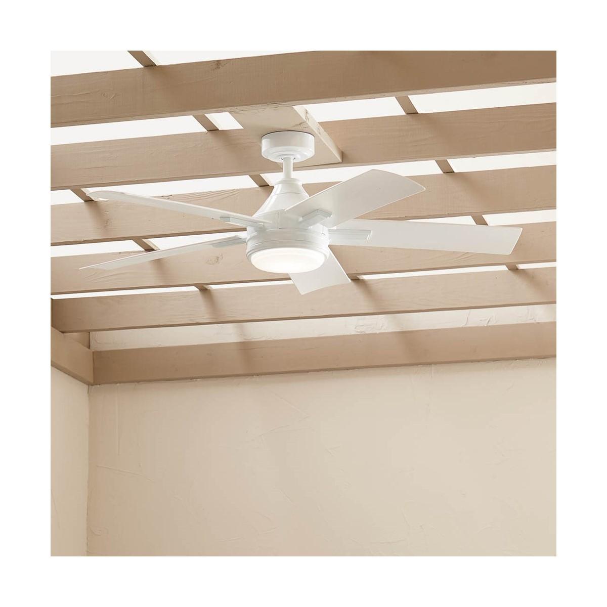 Tide Weather+ 52 Inch White LED Wet Rated Ceiling Fan with Remote - Bees Lighting