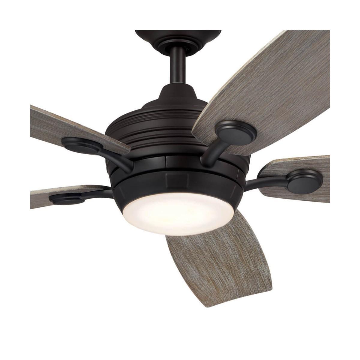 Tranquil Weather+ 56 Inch Olde Bronze LED Wet Rated Ceiling Fan with Remote - Bees Lighting