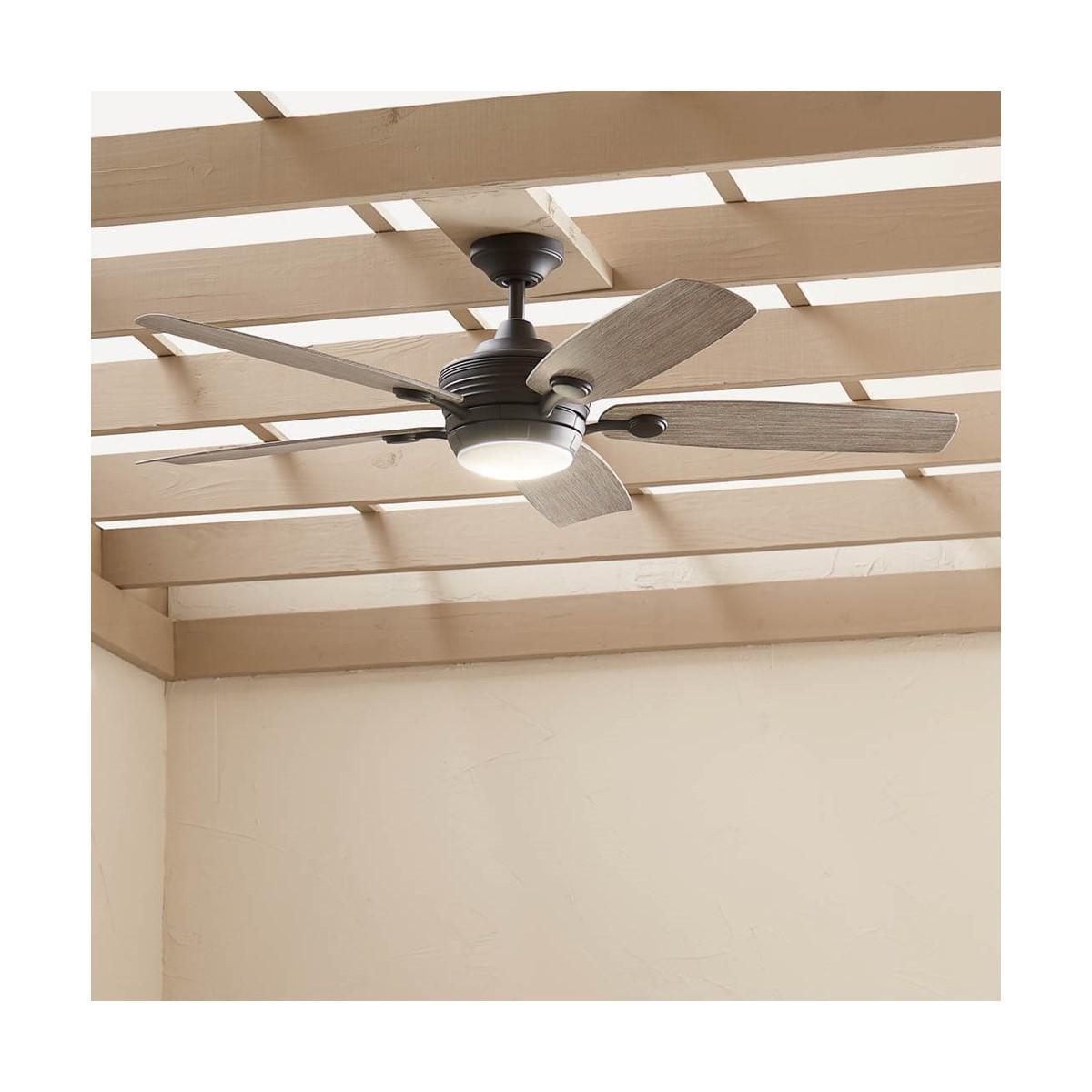 Tranquil Weather+ 56 Inch Olde Bronze LED Wet Rated Ceiling Fan with Remote - Bees Lighting