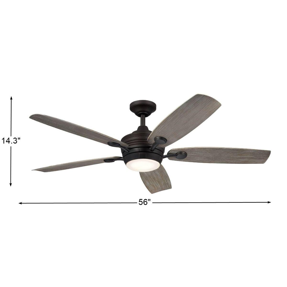 Tranquil Weather+ 56 Inch Olde Bronze LED Wet Rated Ceiling Fan with Remote - Bees Lighting