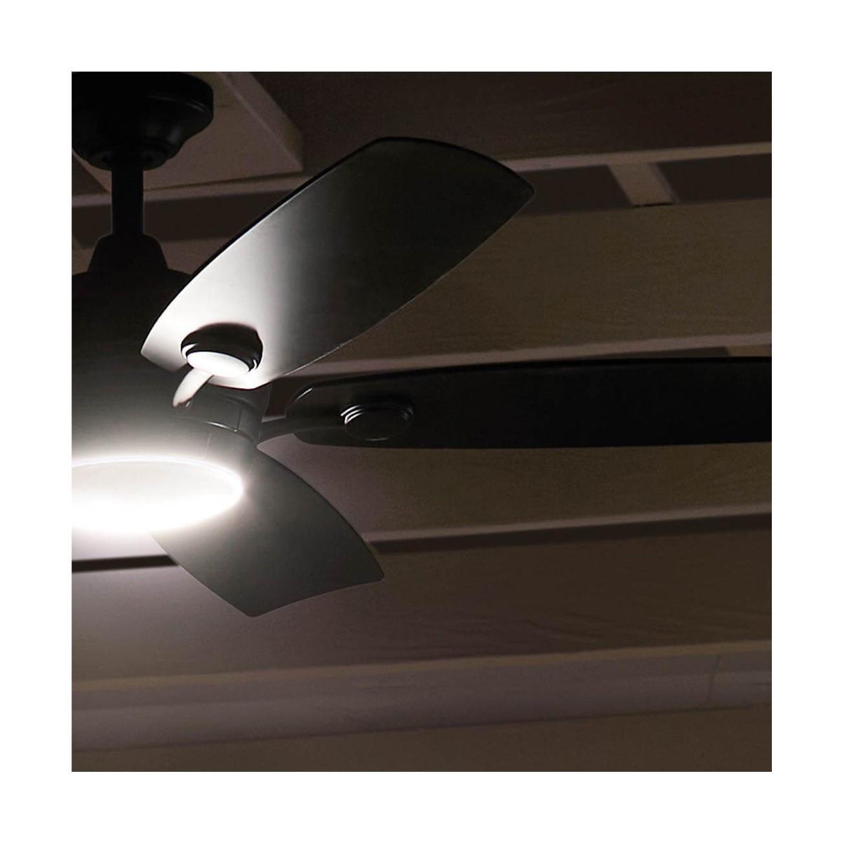 Tranquil Weather+ 56 Inch Satin Black LED Wet Rated Ceiling Fan with Remote - Bees Lighting