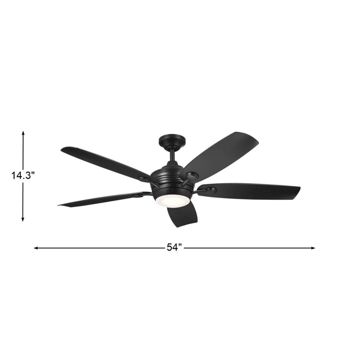 Tranquil Weather+ 56 Inch Satin Black LED Wet Rated Ceiling Fan with Remote - Bees Lighting