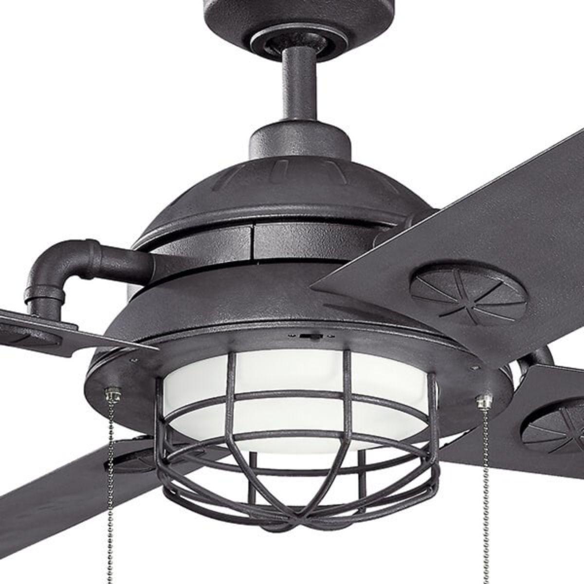 Maor 65 Inch Industrial Caged Indoor/Outdoor Ceiling Fan With Light