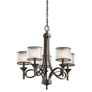 Lacey 25" 5-Light Chandelier, Mission Bronze Finish - Bees Lighting