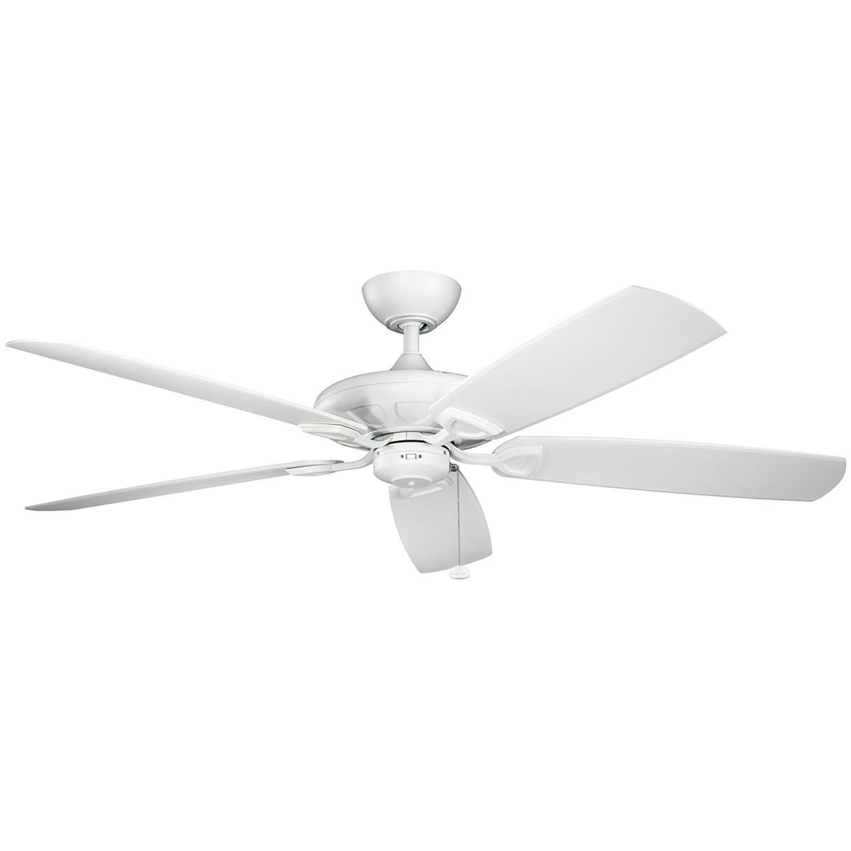 Kevlar 60 Inch Matte White Outdoor Ceiling Fan with Pull Chain - Bees Lighting