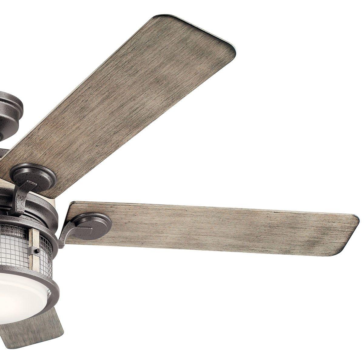 Ahrendale 60 Inch Anvil Iron Caged LED Outdoor Ceiling Fan with Wall Control - Bees Lighting