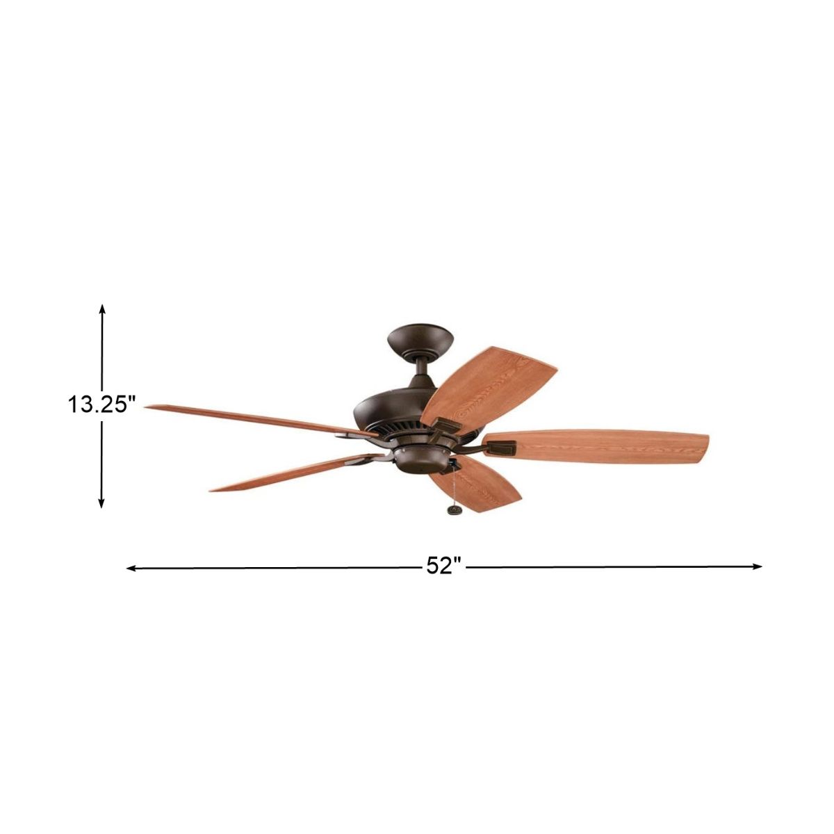 Canfield 52 Inch Outdoor Ceiling Fan With Pull Chain