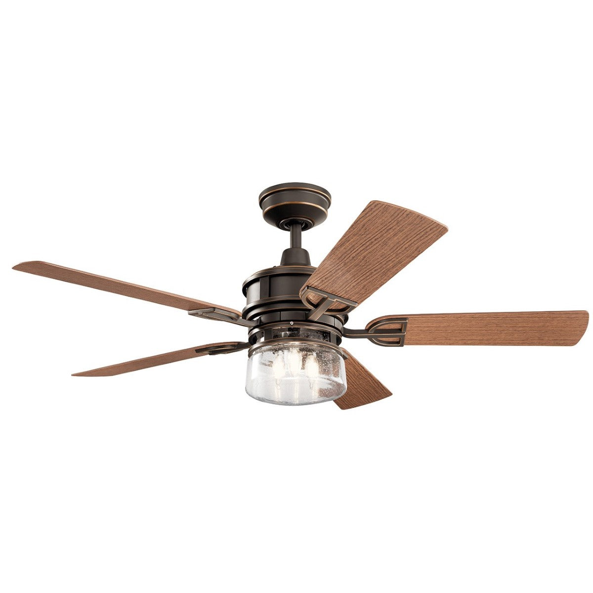 Lyndon Patio 52 Inch Olde Bronze LED Outdoor Ceiling Fan with Wall Control - Bees Lighting