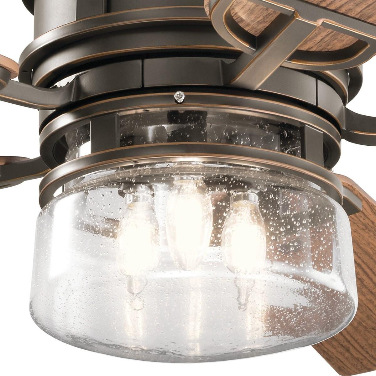 Lyndon Patio 52 Inch Olde Bronze LED Outdoor Ceiling Fan with Wall Control - Bees Lighting