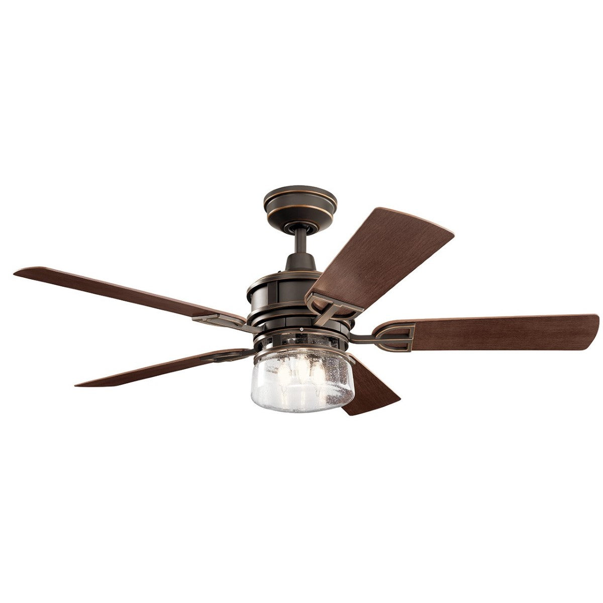 Lyndon Patio 52 Inch Olde Bronze LED Outdoor Ceiling Fan with Wall Control - Bees Lighting