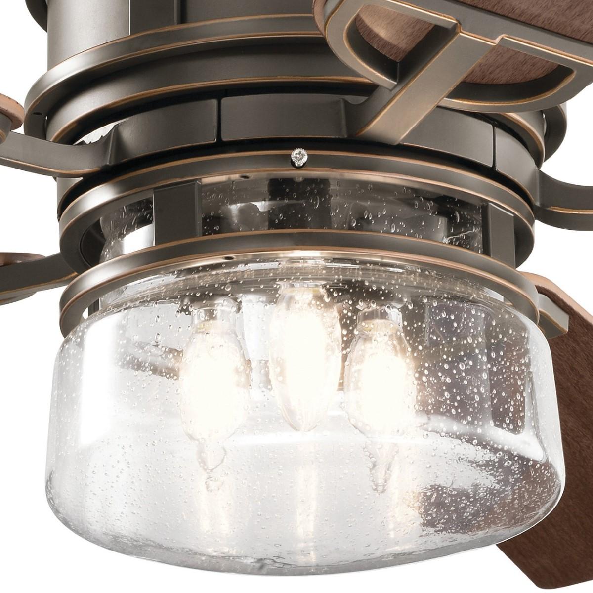 Lyndon Patio 52 Inch Olde Bronze LED Outdoor Ceiling Fan with Wall Control - Bees Lighting