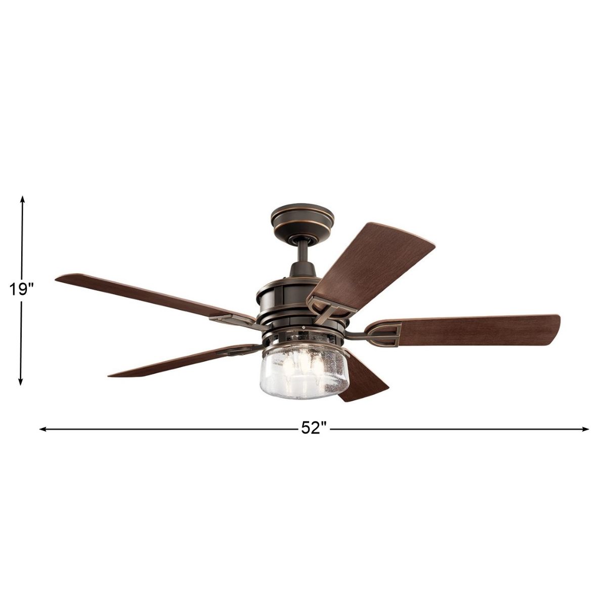 Lyndon Patio 52 Inch Olde Bronze LED Outdoor Ceiling Fan with Wall Control - Bees Lighting