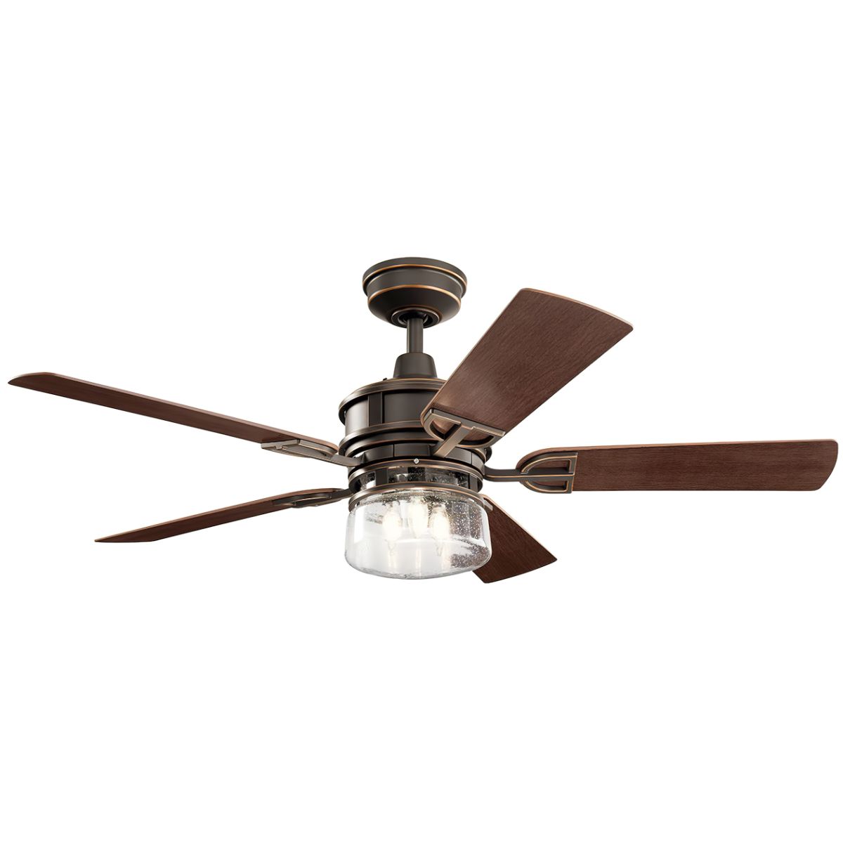 Lyndon Patio 52 Inch Olde Bronze LED Outdoor Ceiling Fan with Wall Control - Bees Lighting