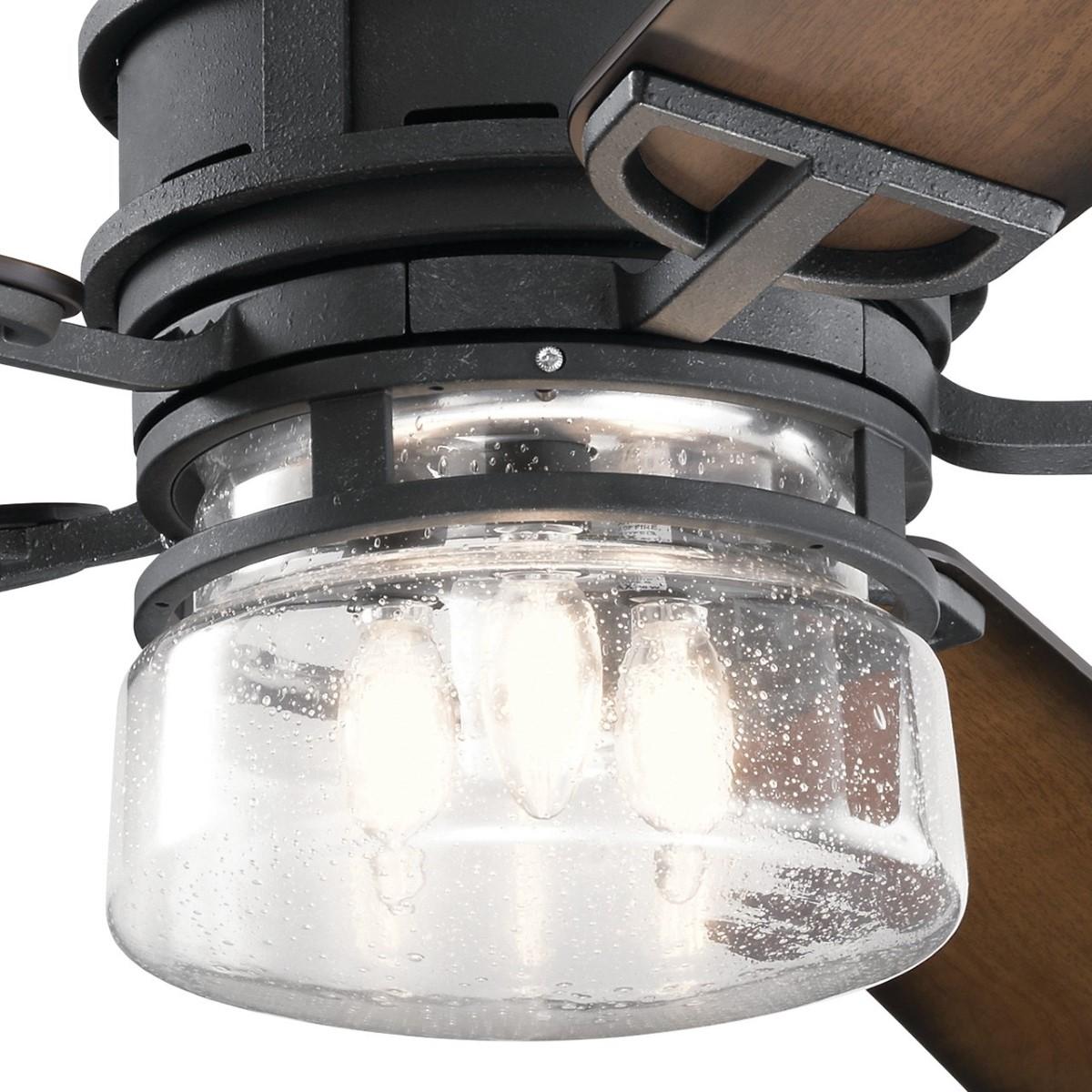 Lyndon Patio 60 Inch Black LED Outdoor Ceiling Fan with Wall Control - Bees Lighting