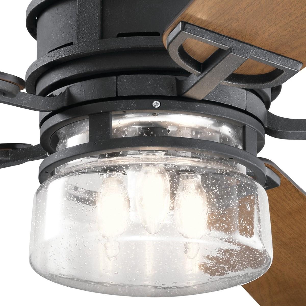 Lyndon Patio 60 Inch Black LED Outdoor Ceiling Fan with Wall Control - Bees Lighting