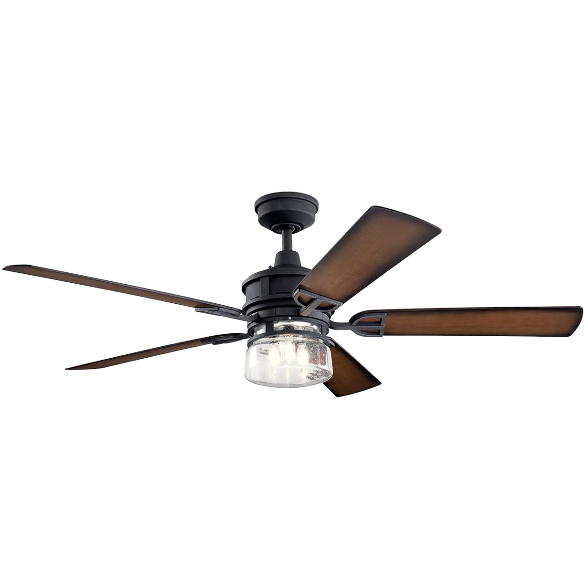 Lyndon 60 Inch Rustic Outdoor Ceiling Fan With Light And Wall Control - Bees Lighting