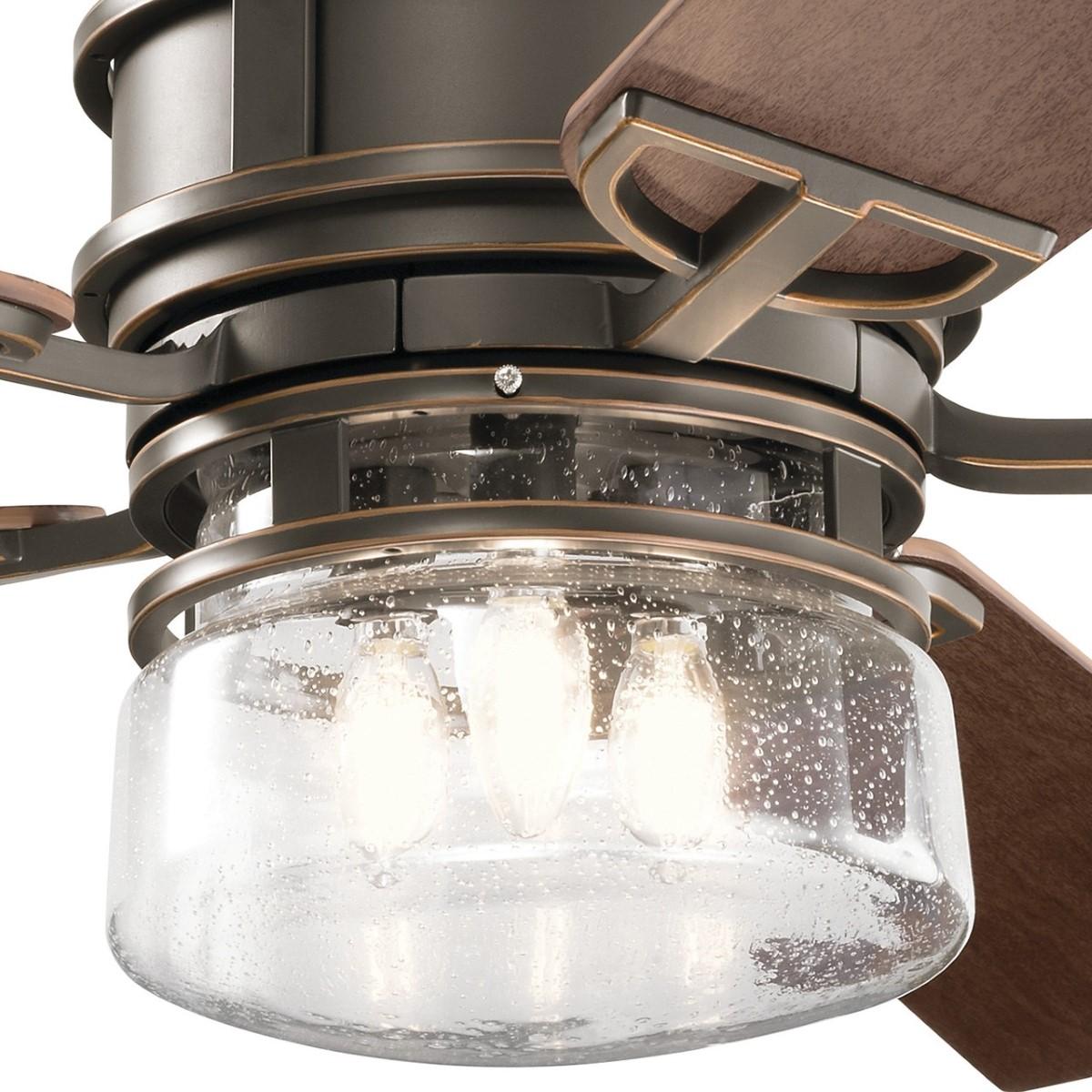 Lyndon Patio 60 Inch Olde Bronze LED Outdoor Ceiling Fan with Wall Control - Bees Lighting