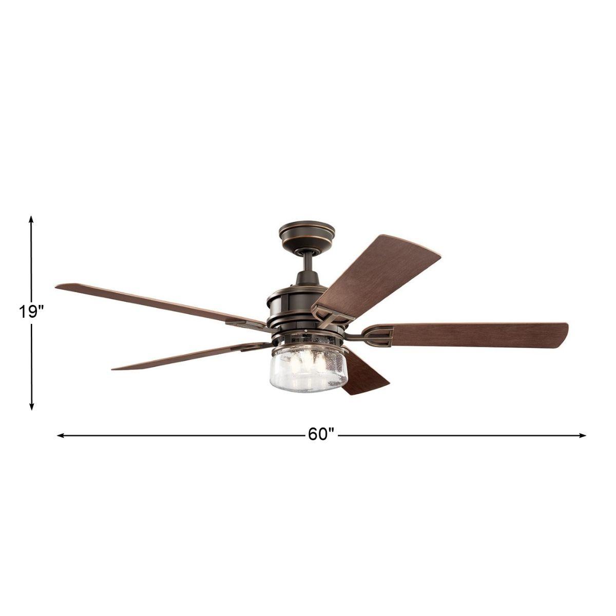 Lyndon 60 Inch Rustic Outdoor Ceiling Fan With Light And Wall Control - Bees Lighting