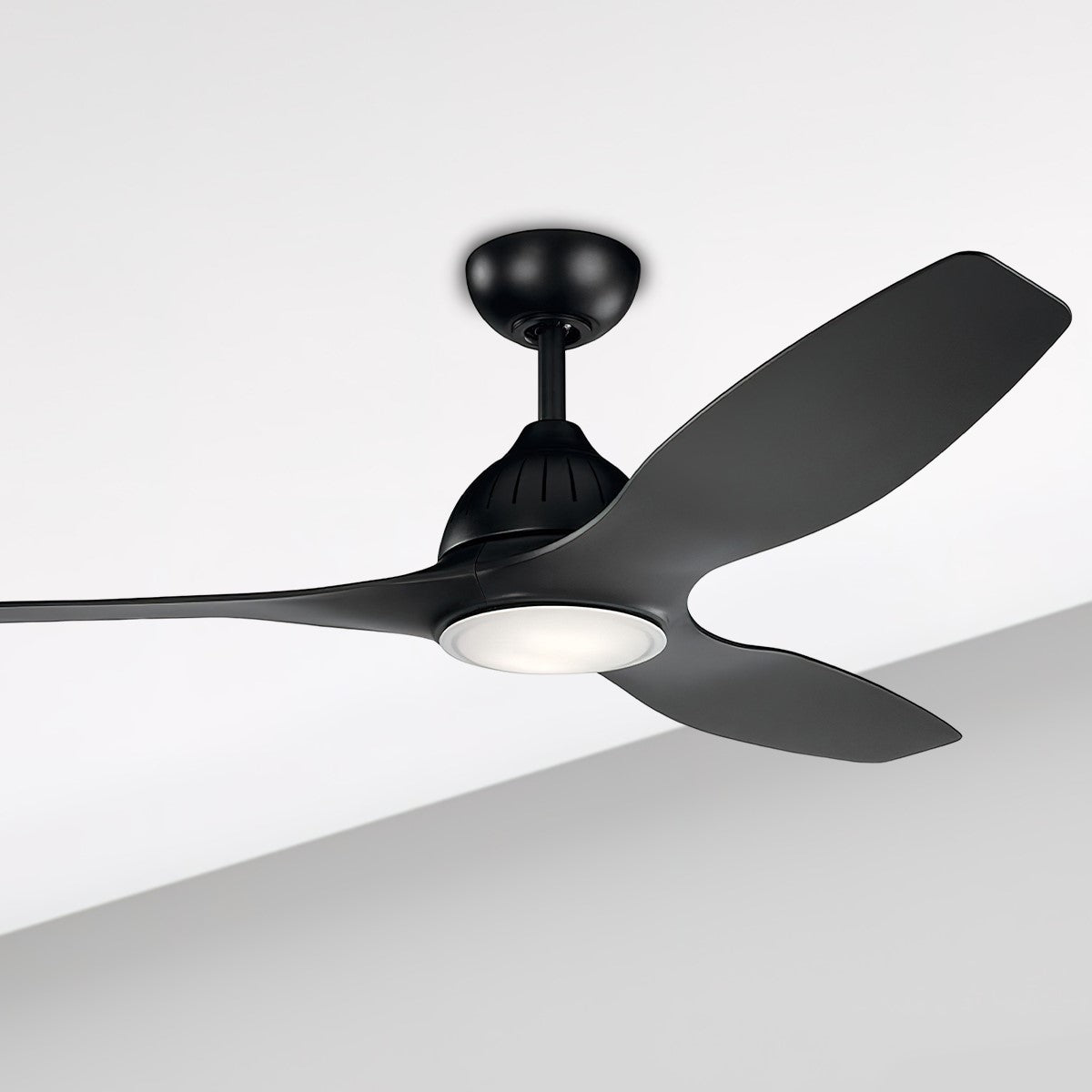 Jace 60 Inch Satin Black Damp Rated LED Ceiling Fan with Wall Control - Bees Lighting