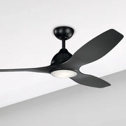 Jace 60 Inch Satin Black Damp Rated LED Ceiling Fan with Wall Control - Bees Lighting