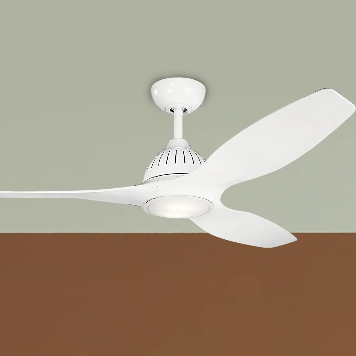 Jace 60 Inch White Damp Rated LED Ceiling Fan with Wall Control - Bees Lighting