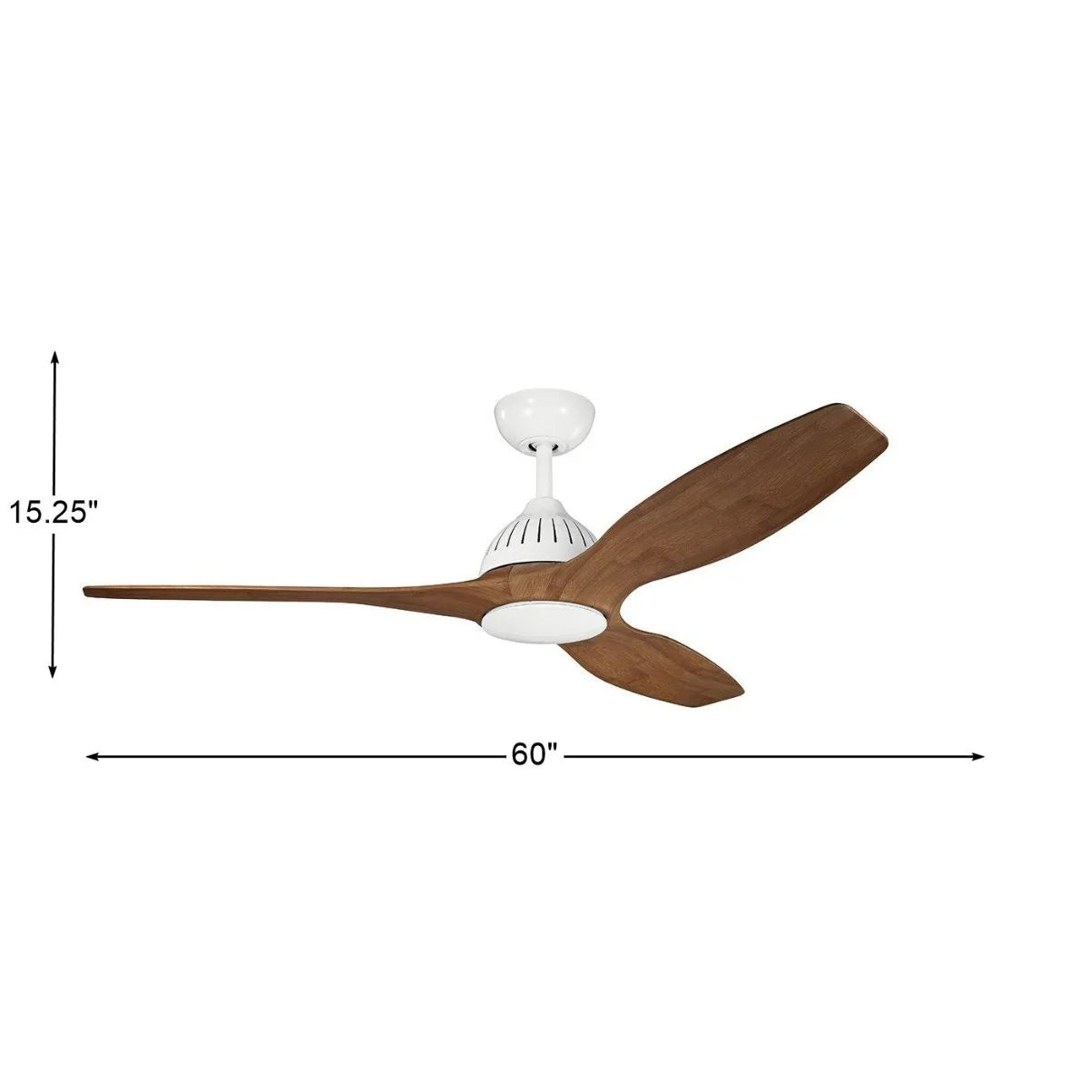 Jace 60 Inch White Damp Rated LED Ceiling Fan with Wall Control - Bees Lighting