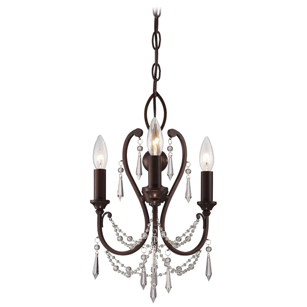 12 in. 3 Lights Chandelier Bronze finish - Bees Lighting