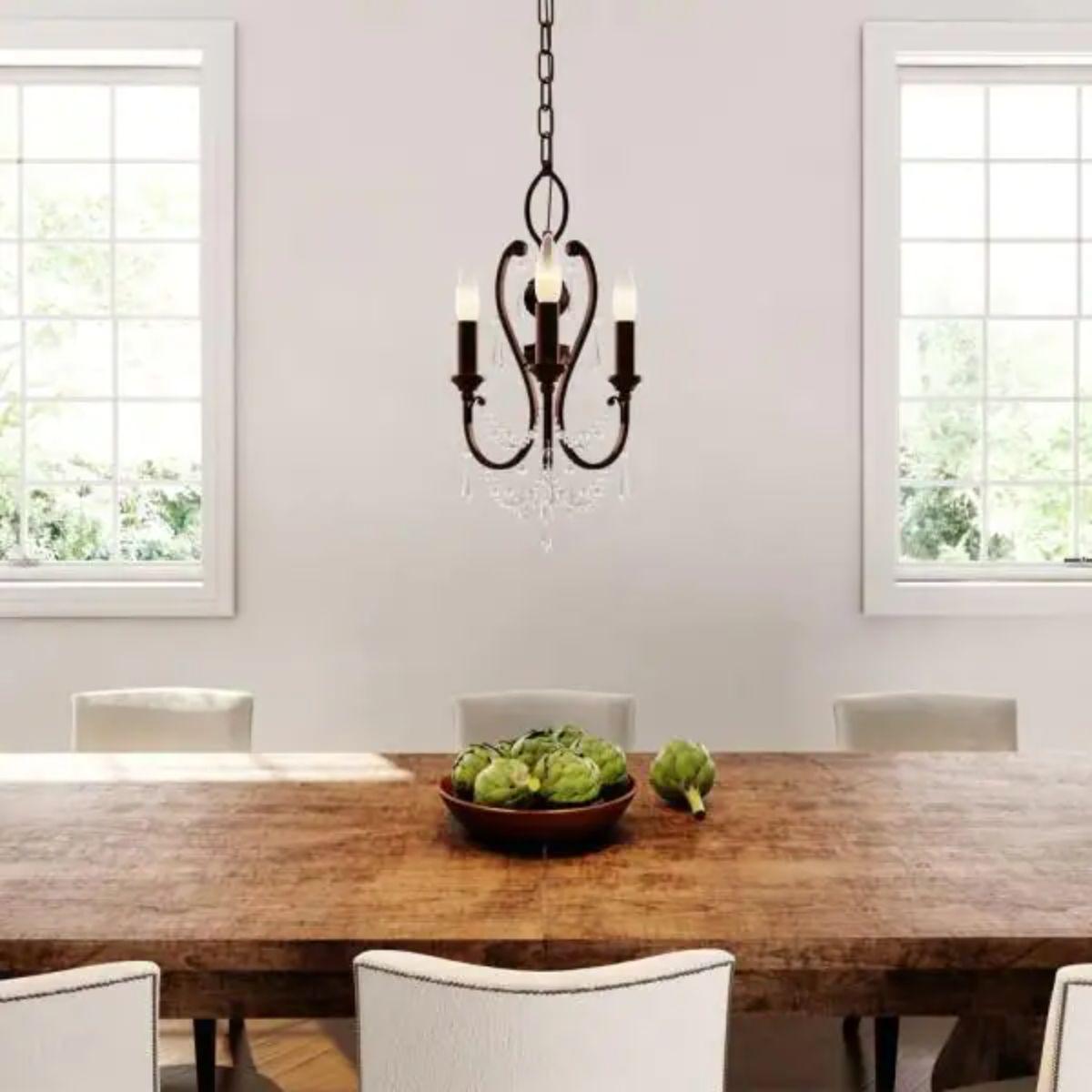 12 in. 3 Lights Chandelier Bronze finish - Bees Lighting