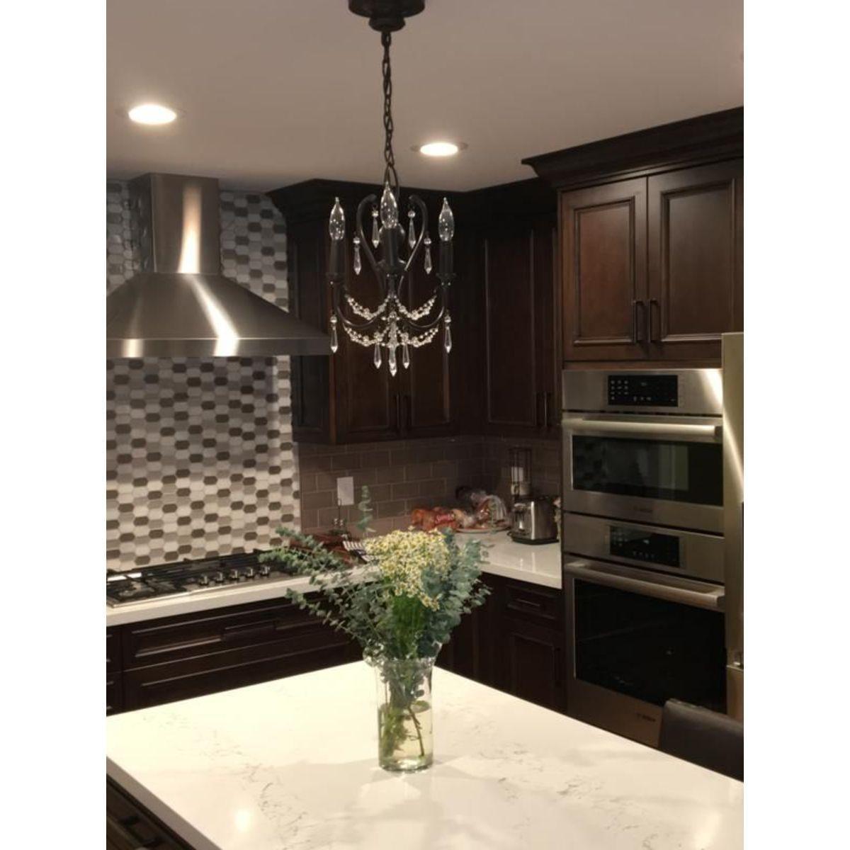 12 in. 3 Lights Chandelier Bronze finish - Bees Lighting