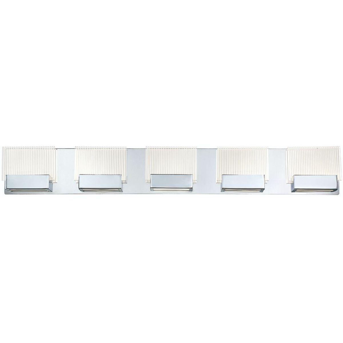 Sonic 37 in. 5 Lights LED Vanity Light Chrome Finish