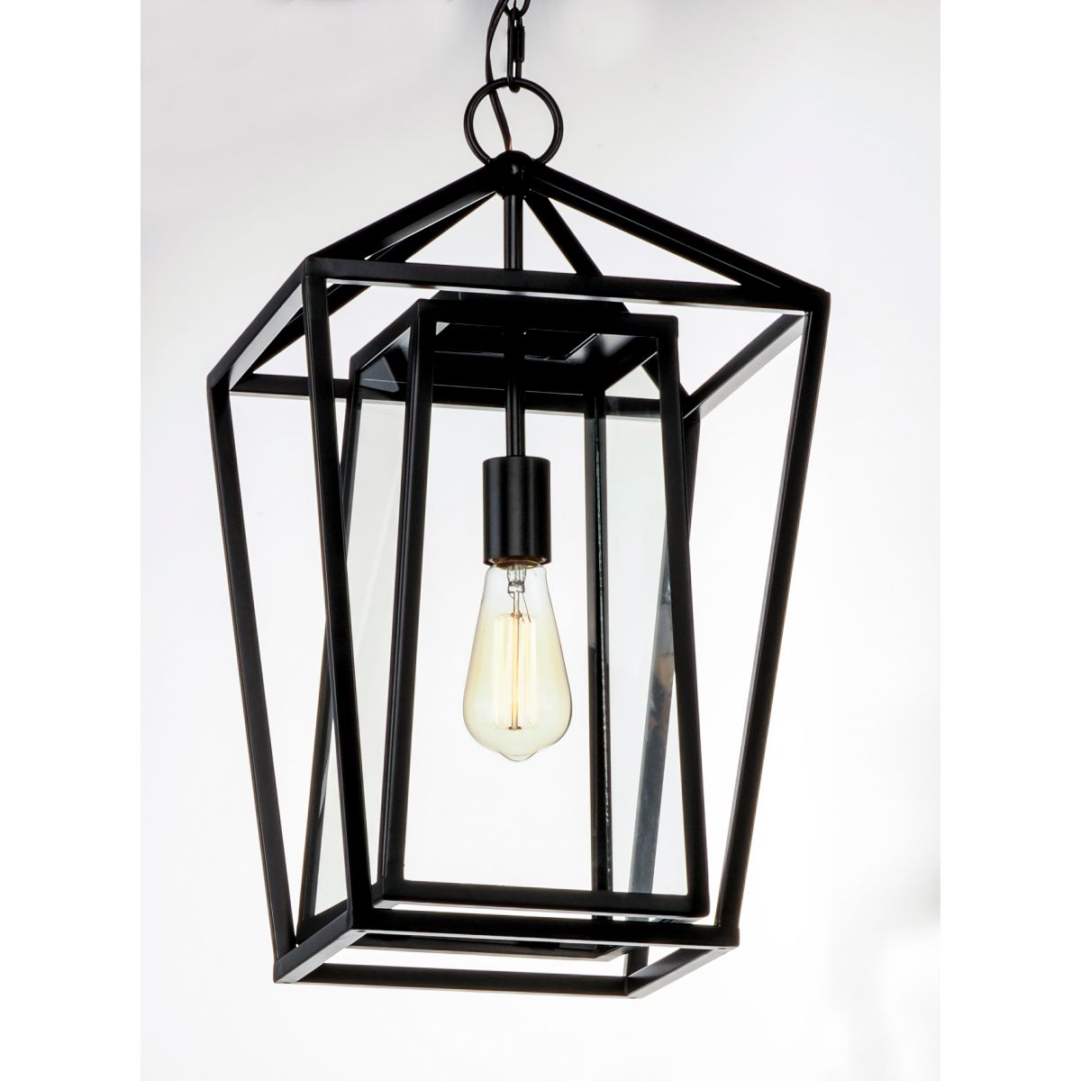 Artisan 20 in. Outdoor Hanging Lantern Black Finish