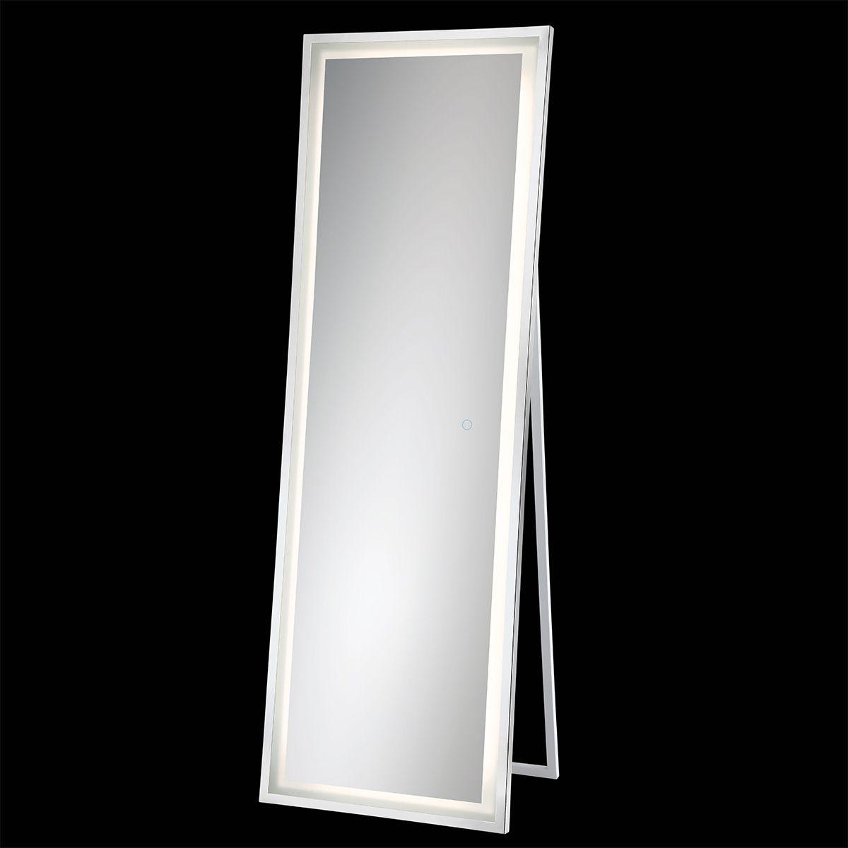 Maddox 20 In x 65 In. White LED Floor Mirror