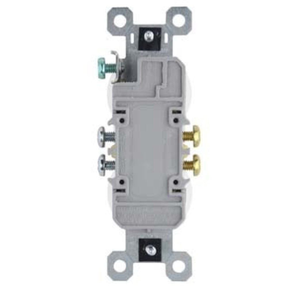 Trademaster 15A Tamper-Resistant Duplex Receptacle, White - Bees Lighting