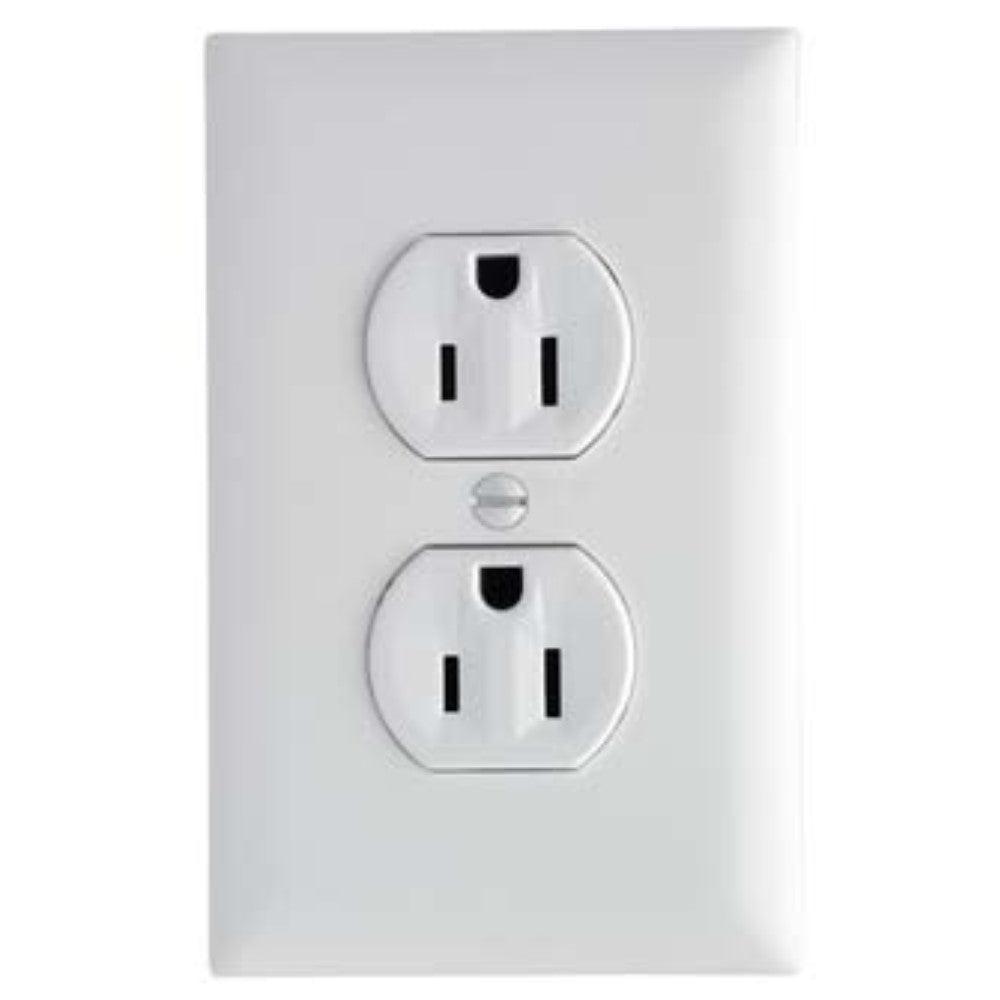 Trademaster 15A Tamper-Resistant Duplex Receptacle, White - Bees Lighting