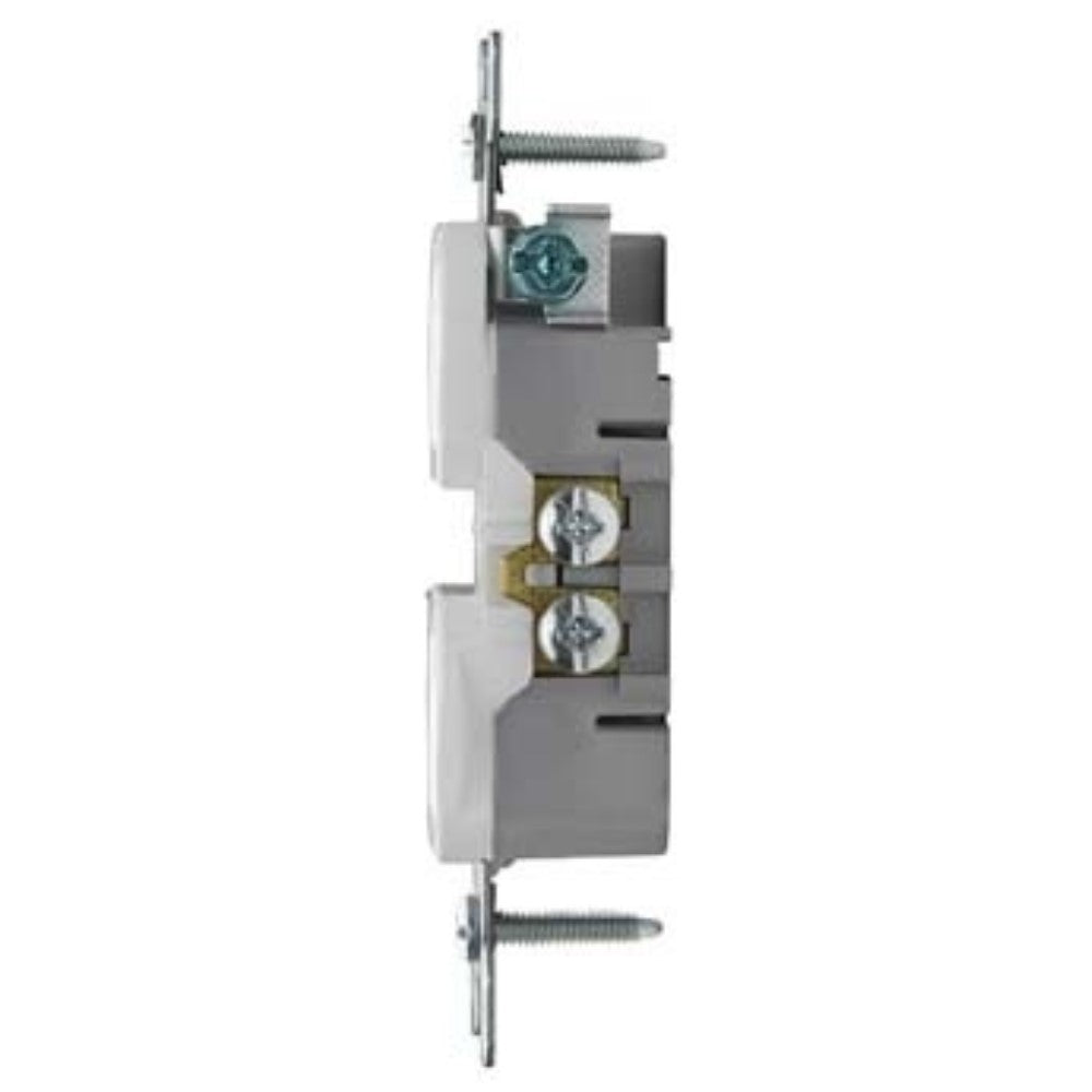 Trademaster 15A Duplex Receptacle, White - Bees Lighting