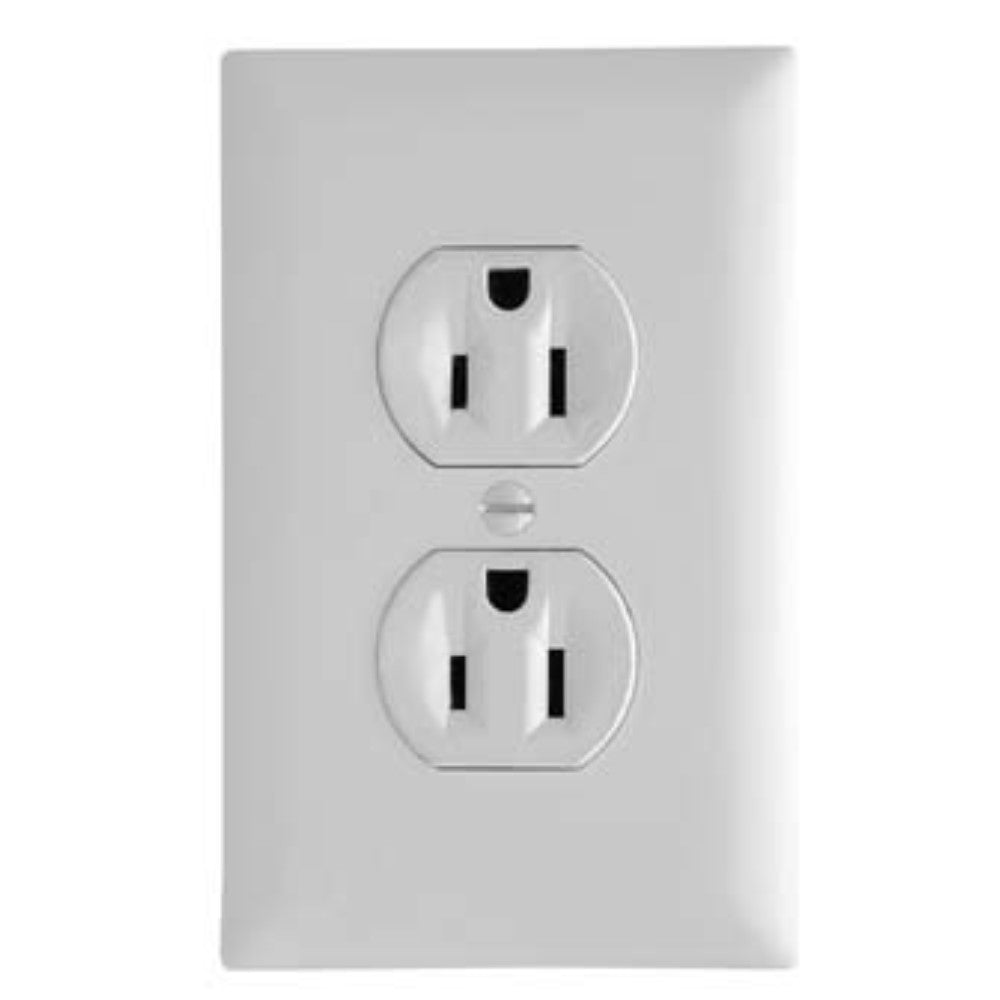 Trademaster 15A Duplex Receptacle, White - Bees Lighting