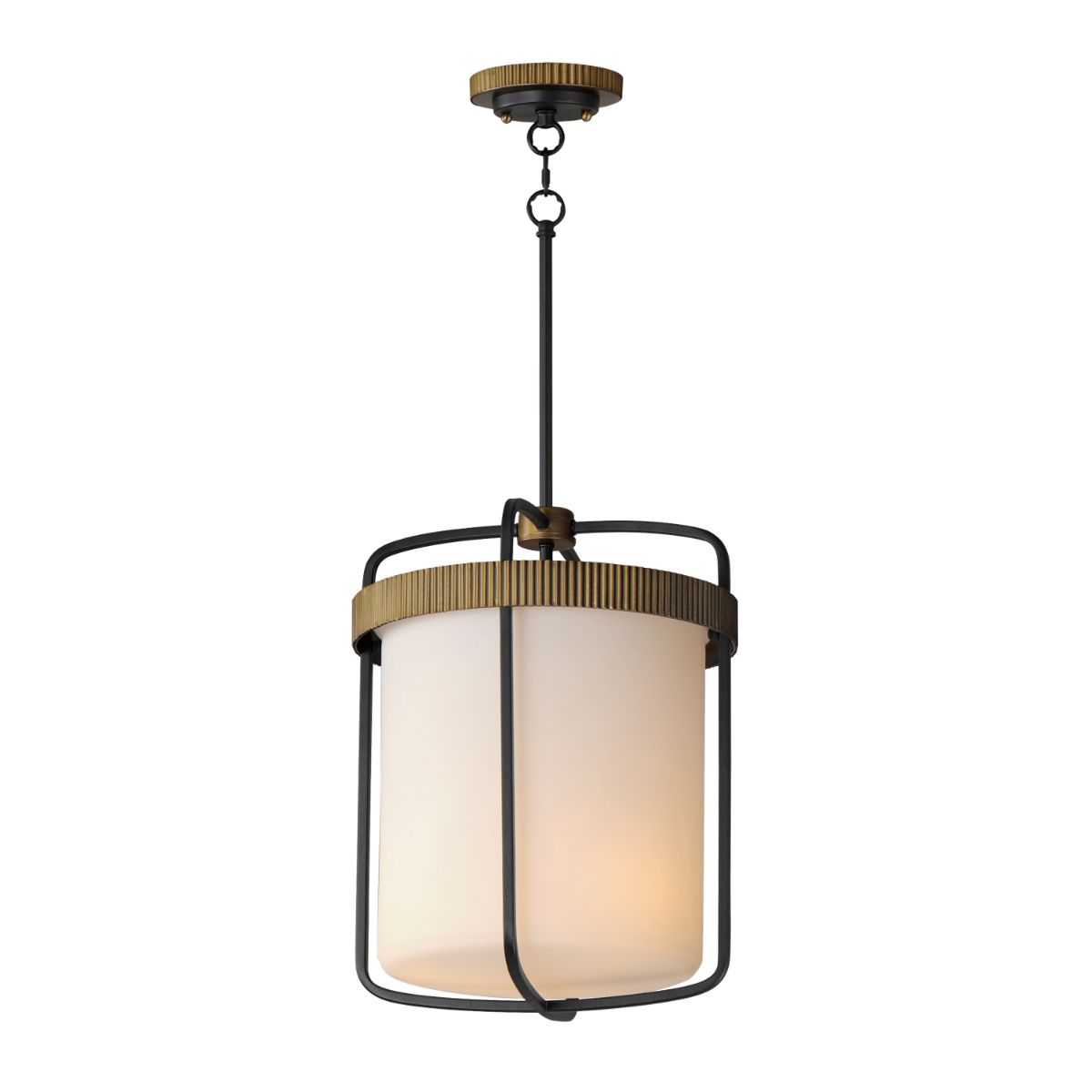 Ruffles 14 in. 3 Lights Pendant Light Black & Antique Brass Finish - Bees Lighting